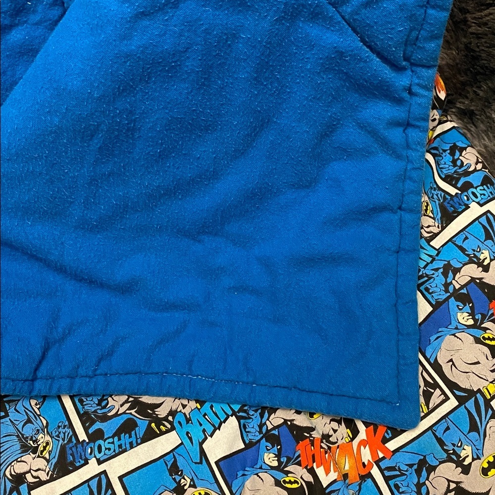 Handmade Blue DC Comic Book/ Batman Patterned Blanket - Picture 4 of 16